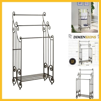 Pewter Metal Towel Racks Bathroom Shelf 1 Pack