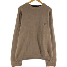 Vintage Ralph Lauren CHAPS hand-framed herringbone cotton knit sweater men's...