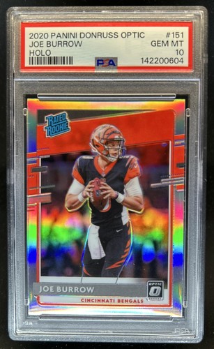 2020 Panini Donruss Optic Joe Burrow Holo Prizm Rookie RC #151 Bengals PSA 10