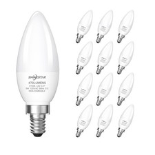 12 Pack LED Candelabra Bulbs C37 E12 Ceiling Fan Light Bulbs 2700K Warm White