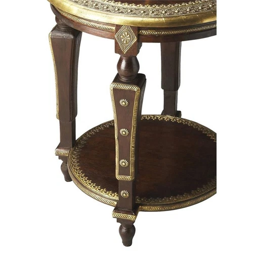 Butler Specialty Ranthore Round Brass Accent Table - Picture 2 of 4