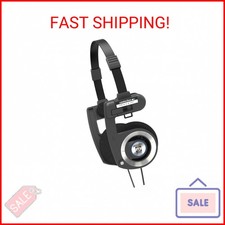 Koss Porta Pro Black Retro 80s Style On-Ear Headphones, Wired 3.5mm Plug