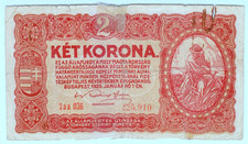 1920 Hungary 2 Korona 225910 Paper Money Banknotes Currency