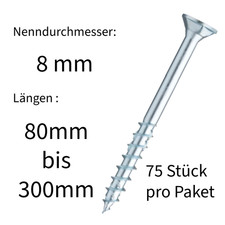 Würth Universalschraube 8mm Stahl verzinkt Teilgewinde  80-300mm lang ASSY® 4 C