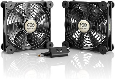 AC Infinity MULTIFAN S7, Leiser Doppel 120mm USB Lüfter für Receiver DVR P