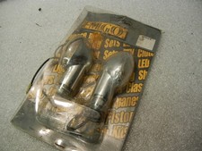 Vintage Emgo Cat Eye Motorcycle Indicators Pair Chrome Clear Lens Custom Chopper