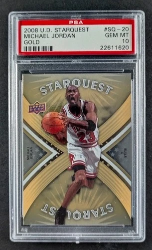 2008-09 Upper Deck MICHAEL JORDAN Gold Ultra Rare Starquest #SQ-20 PSA 10 POP 78