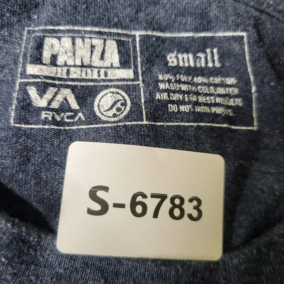 RVCA Men Shirt S Navy Blue Panza Jiu-Jitsu Activewear Logo Short Sleeve - Image 2 of 4