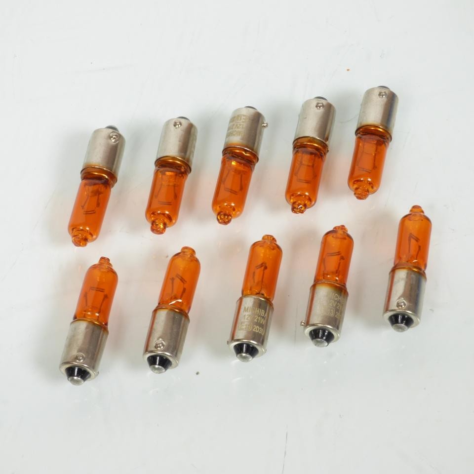Ampoule BAY9s 12V 21W P2R de rechange pour clignotant de moto en lot de 10 pièces