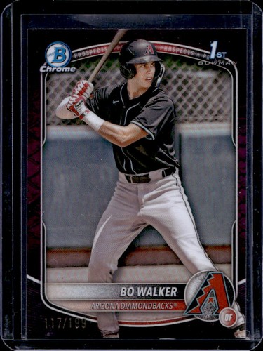 2025 Bowman Bo Walker Chrome Reptilian Fuchsia Refractor 1st #117/199