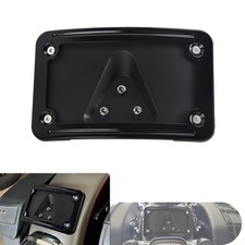 Curved Laydown Black License Plate Mount Bracket For Harley Softail Sportster