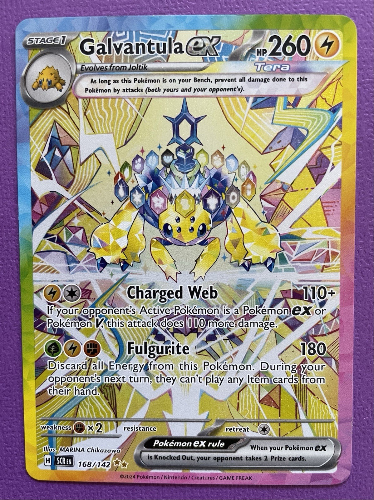 Pokémon TCG Galvantula Ex 168/142 - Stellar Crown - SIR - Full Art English (NM)