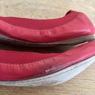 Tory Burch Ballet Flats Pinkish Red Leather, Slip One With Gold Logo Size 6.5 — photo 7