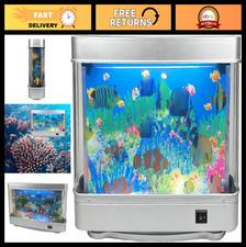 Mini Aquarium Night Light with Moving Fish, Tropical Decorative Lamp, Gift Idea