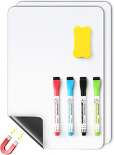 2 Pack Magnetic Dry Erase Board Sheet for Fridge, 12"X8" Erasable Refrigerato...