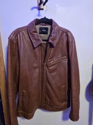 Lucky Brand Aviator Brown Leather Jacket, Large ( used)