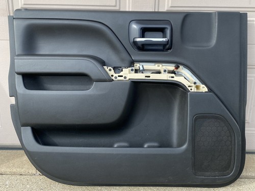 2014-2015 GM Truck Silverado LH Driver Front Door Interior Trim Panel Black OEM