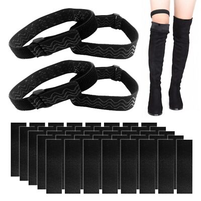Kniestiefelriemen2 Paar Stiefelriemen plus 40 Stück Gummi Backing Tape Sticke...