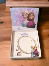 New Disney's Frozen Anna and Elsa Girls Charm Bangle Fine Silver Plated