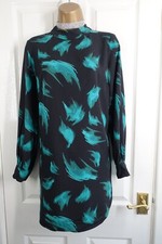 HUSH dress size 6 green & black shift dress