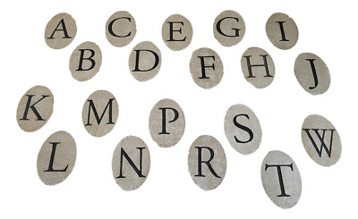 Magnetic Monogram Letter Tiles Oval Stone 4.25 H x 3 W
