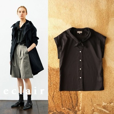 Margaret Howell MHL neckerchief blouse cotton size 1 Black short  