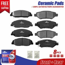 Front + Rear Ceramic Brake Pads Set OEM Quality For 2008 - 2014 Cadillac CTS