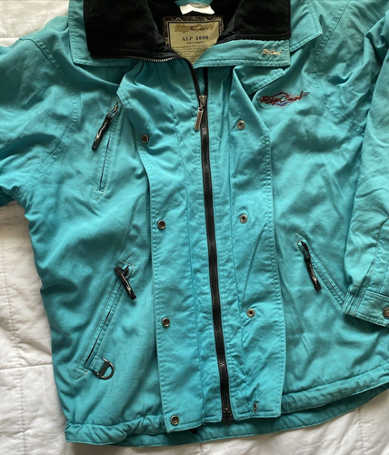 Rip Curl ALP 3000 Snow Jacket Womens Size 12 Green Zip Hood Pockets Vintage - Picture 11 of 22