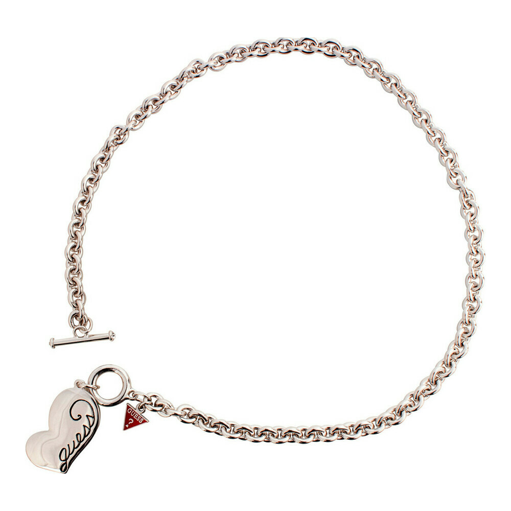 Guess Jewelry UBN80804 Ladies Silver Stainless Steel Heart Charm Chain