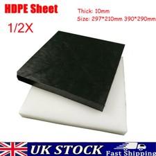 1/2pcs HDPE Flat Black White High Density Polyethylene Plastic Sheet 10mm Thick
