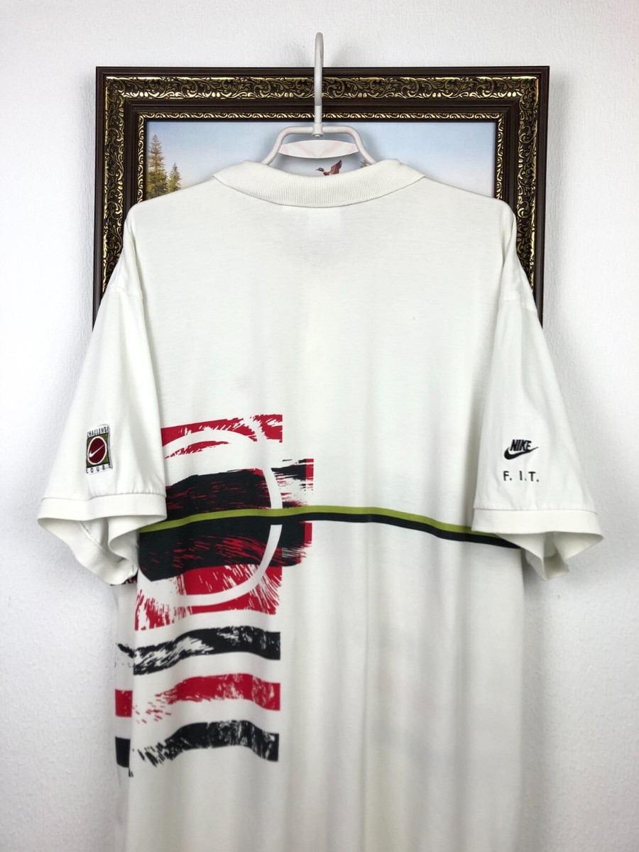 Vintage 90's Nike Challenge Court Andre Agassi Tennis Polo Shirt