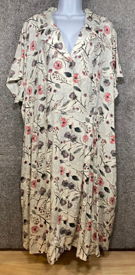 NWT Hot Topic 4X (24/26) Outlander Floral Button-Front Dress Pockets Midi