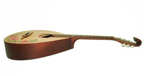 Folk Acoustic Guitar 6 Strings Lute Vihuela Kobza Handpainted Natural Wood - Picture 7 of 10
