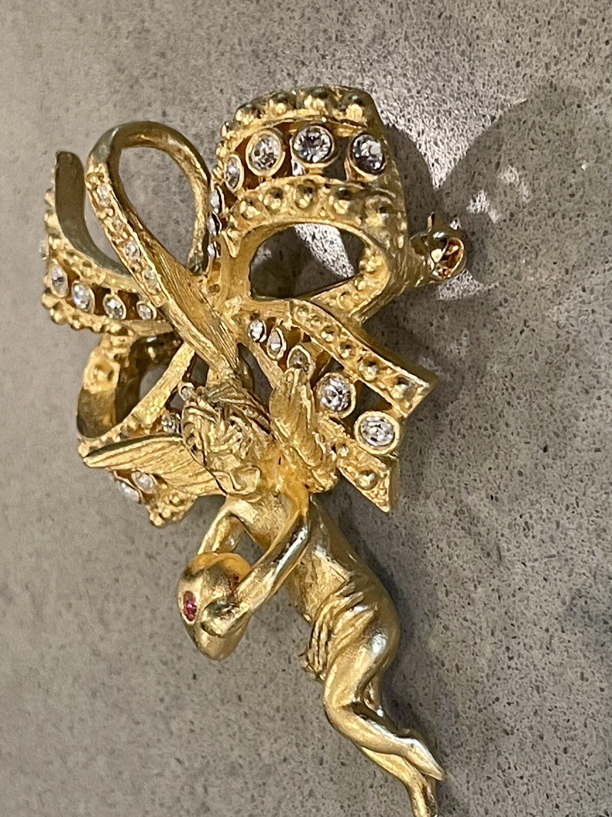 Camrose & Kross JBK Jacqueline Bouvier Kennedy Angel Cherub Pendant Brooch Pin