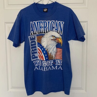Men s Large Eagle American We Got It Alabama Blue T-Shirt USA 90 s