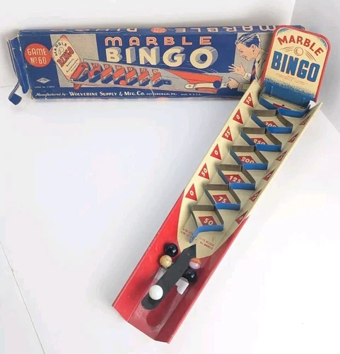 Vintage Marble Bingo By Wolverine Supply Game No 60 Tin Toy Game