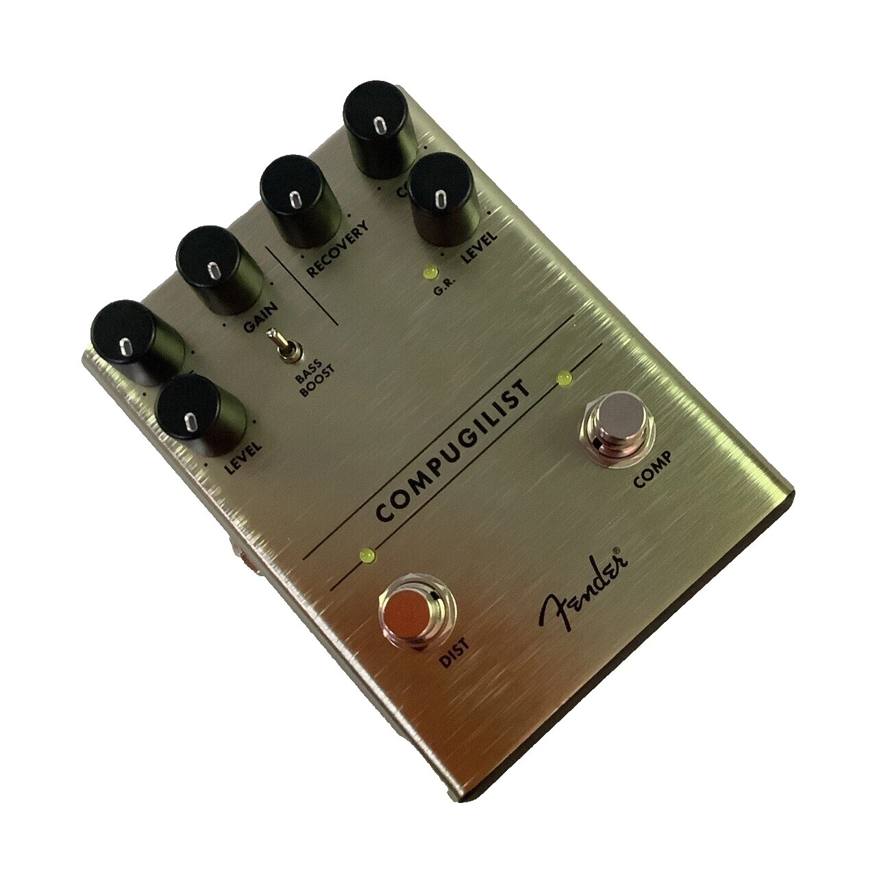 Compresor de guitarra Fender y pedales de crucero