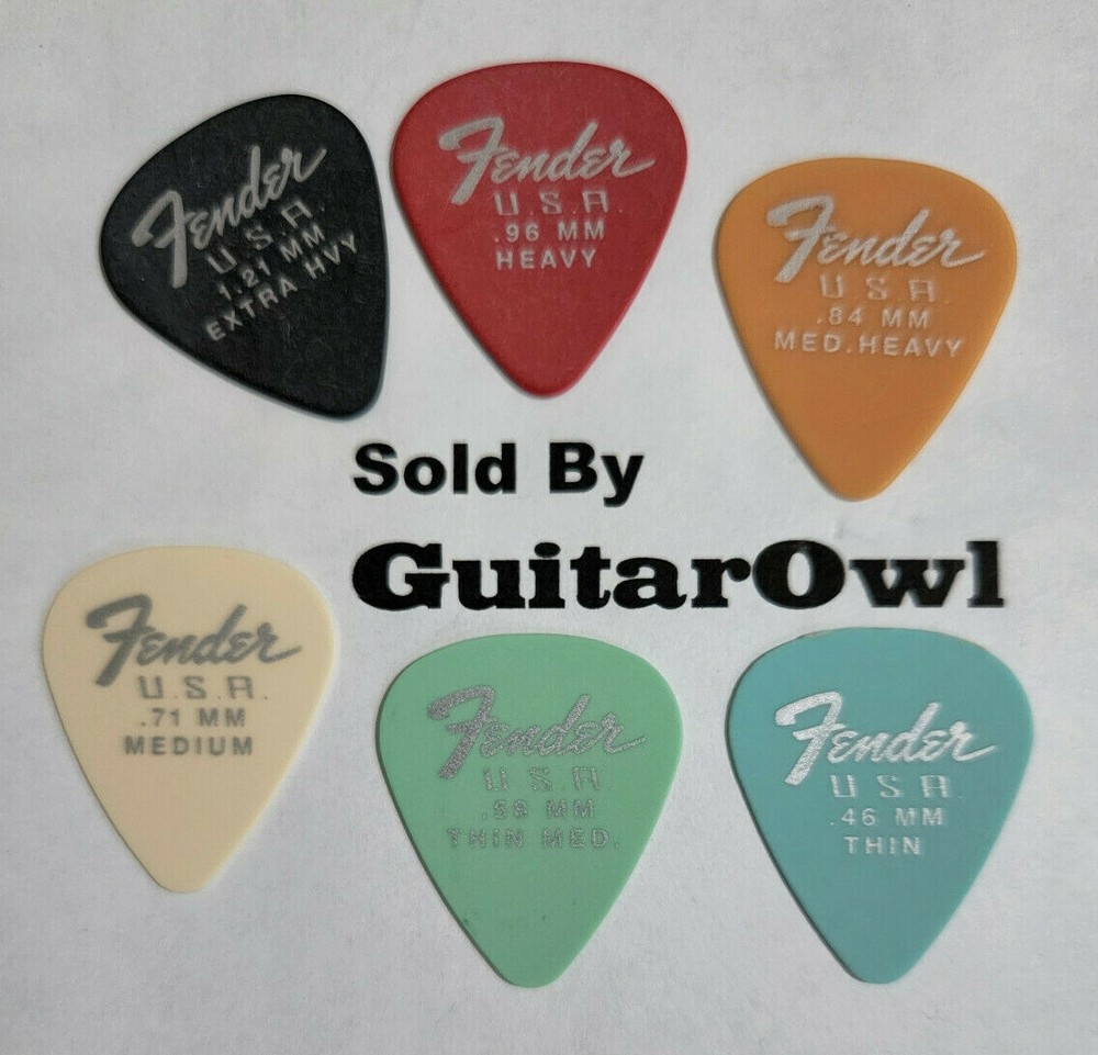 Fender Guitar picks 351 Dura tone Medium Heavy Thin Extra Heavy  MADE IN THE USA
