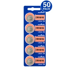 Murata CR1616 3V Lithium Coin Cell Batteries - Replaces Sony CR1616 (50 Pack)