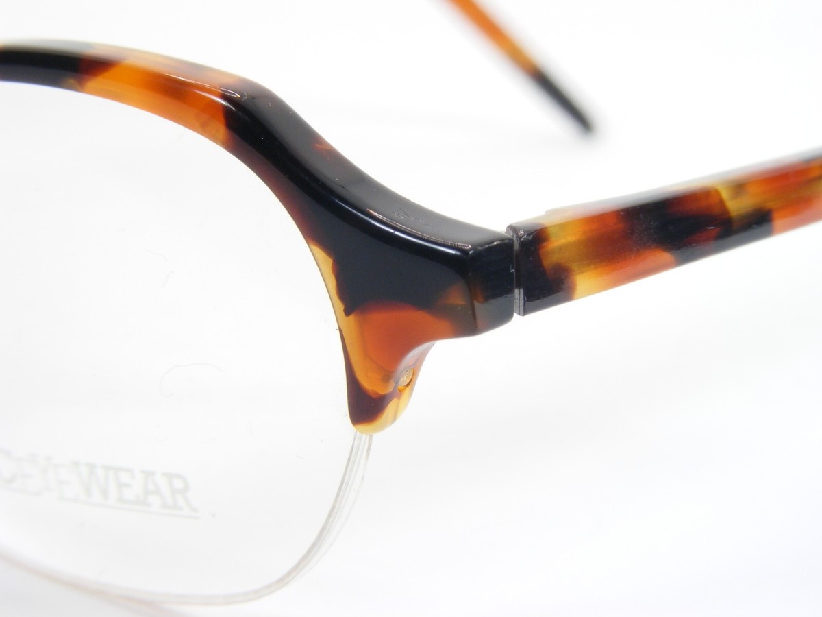 Lunettes Vintage MUNIC EYEWEAR - Monture Demi-ronde Or/marron, Unisexe, Neuf Sans étiquette