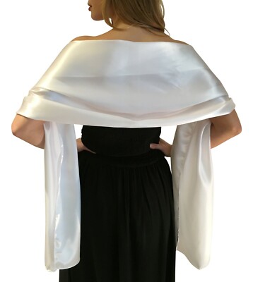 Weiß Satin Schal Braut Pashmina Schal Brautjungfer Hochzeit Halstuch