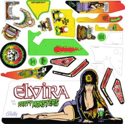Elvira and the Party Monsters Pinball Machine Plastic Set - New Complete !