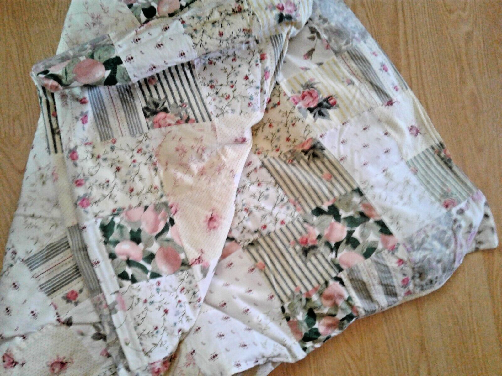 Duvet Cover Patchwork Quilt top Rose Bud Bottom Double Bed-image