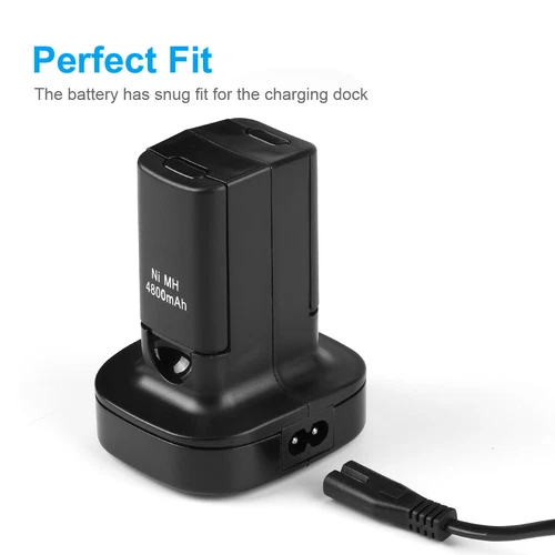 US Dual Charger Station Dock + 2pcs Rechargeable Battery for XBOX 360 Controller - Picture 4 of 11