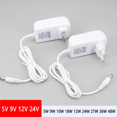 White 5V 9V 12V 24V DC Power Supply Adapter LED Light Transformer EU/US Plug