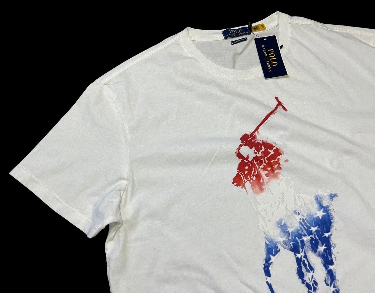 White ralph lauren top shirt with red horse