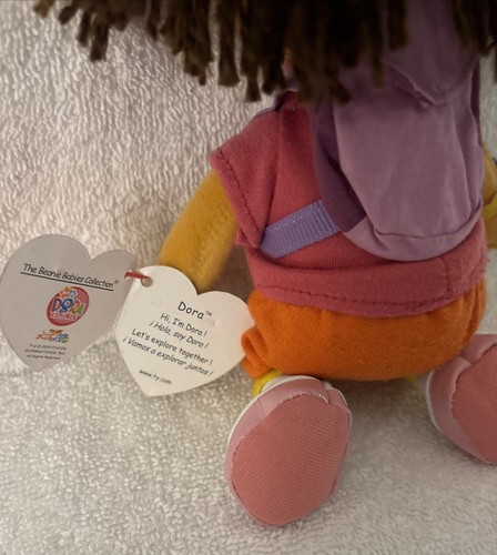 Original 2009 Beanie Babie Dora the Explorer TY Nick JR TV Stuffie Stuffed Doll - Picture 8 of 12
