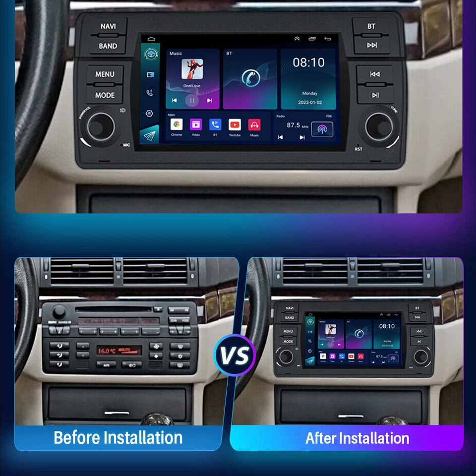 64G Android 13 Apple CarPlay Car Stereo Radio GPS Head Unit For BMW 3 Series E46 - Image 4 of 4