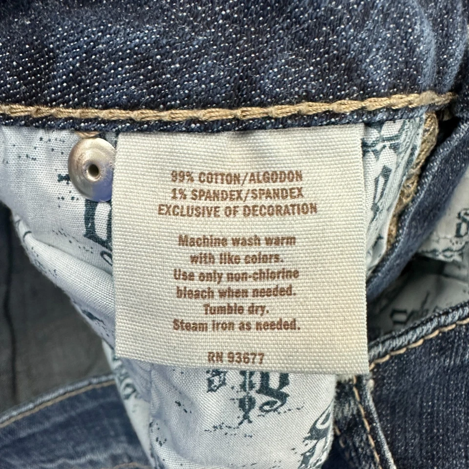 Pantalones de mezclilla azul lavado oscuro Decree Bootcut desgastados para mujer talla 11 Foto 4 de 4