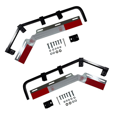 0.64'' Square Spring Mud Flap Hangers Angled Steel 28'' W/Mounting Kit Semi Truck